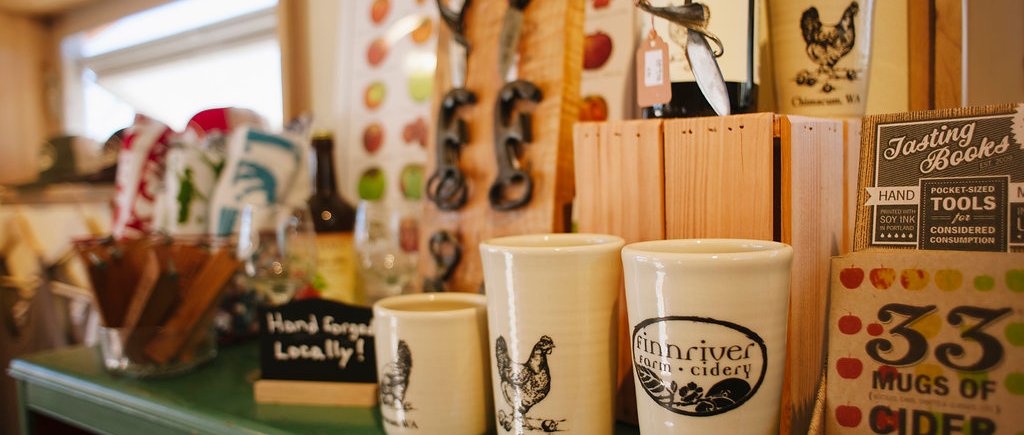 Port Townsend - Retail Store, Visual Design, Merchandise Consulting, Rustic, Finnriver Farm and Cidery. Photo by Jen Lee Light Photography