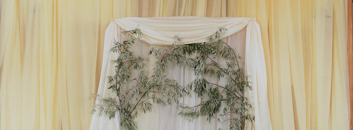 Port Townsend Florist - Arch, Backdrop, Floral Installation, Draping, Wedding Floral Event Design, Northwest Maritime Center