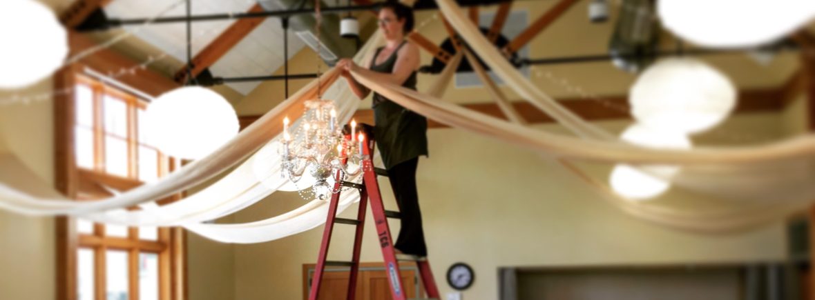 Event Decor Styling - Fort Worden - Port Townsend - Wedding Ceiling Design