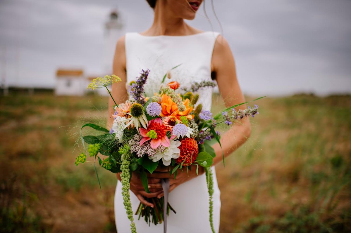 Bridal Bouquet - Fort Worden - Port Townsend - Locally Grown Wedding Floral Design
