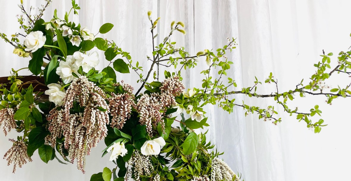 Black and White Gothic Forest Arrangement. Port Townsend - Locally Grown Wedding Floral Design, Wild, Elegant Moody PNW Olympic Peninsula Florist
